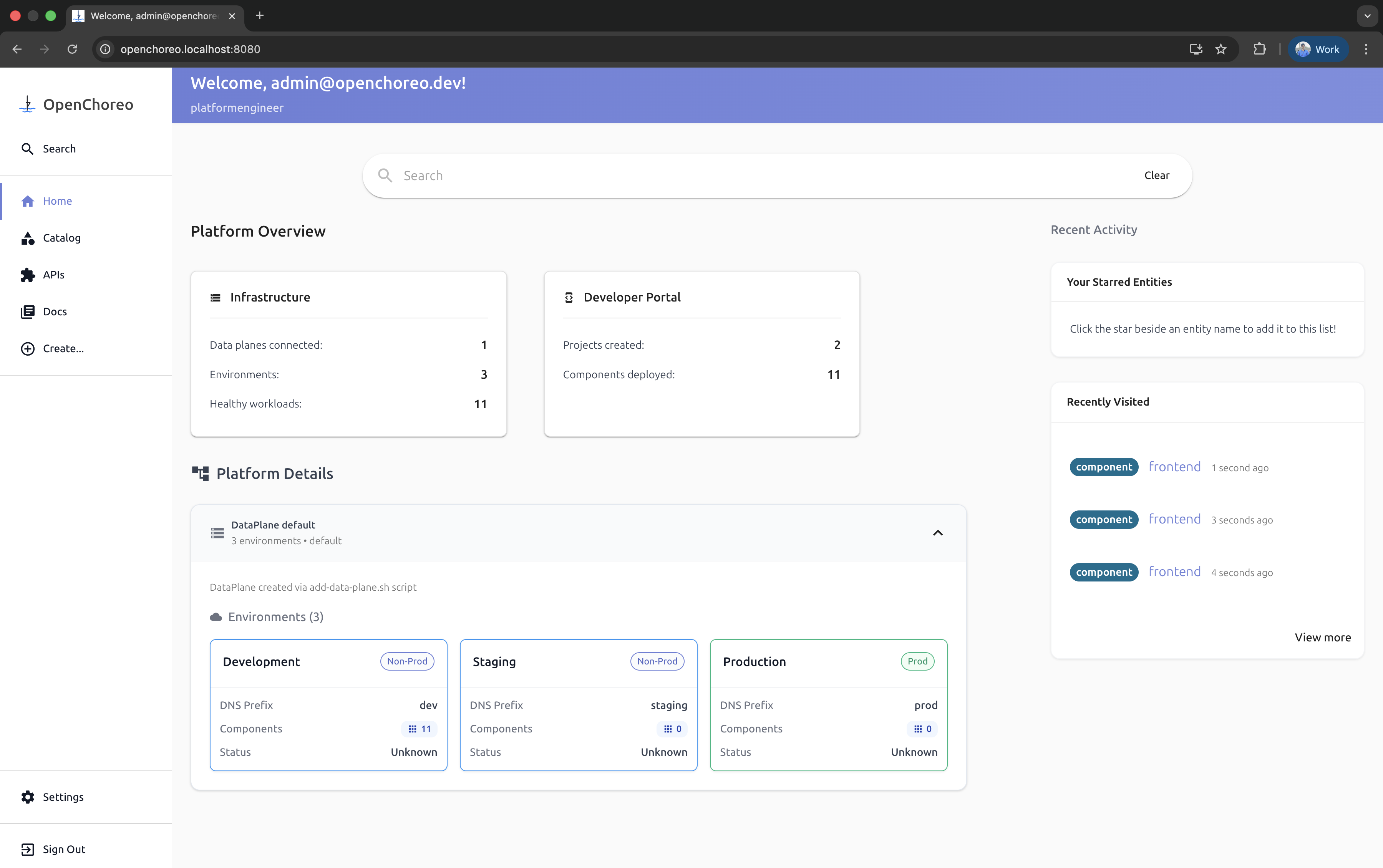 Backstage UI Screenshot