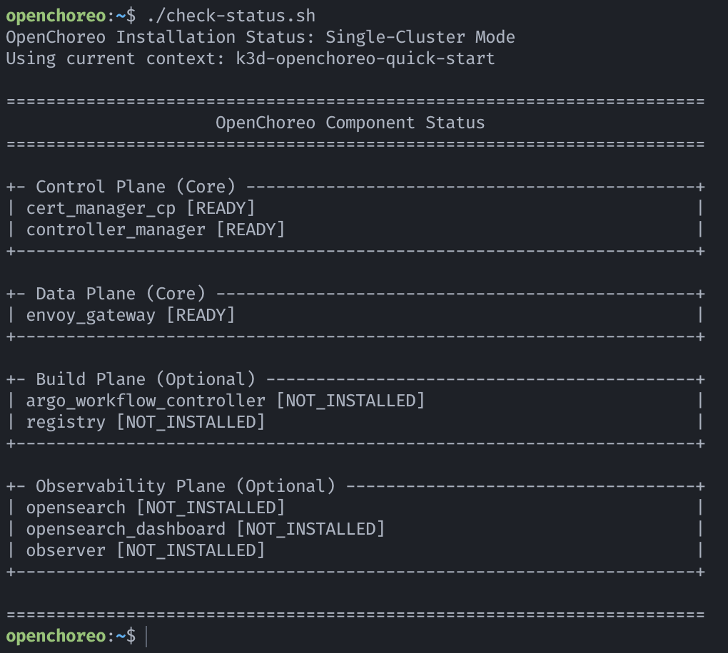 Installation Success Screenshot